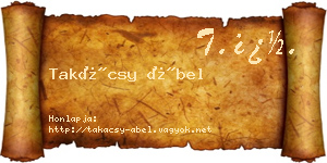 Takácsy Ábel névjegykártya